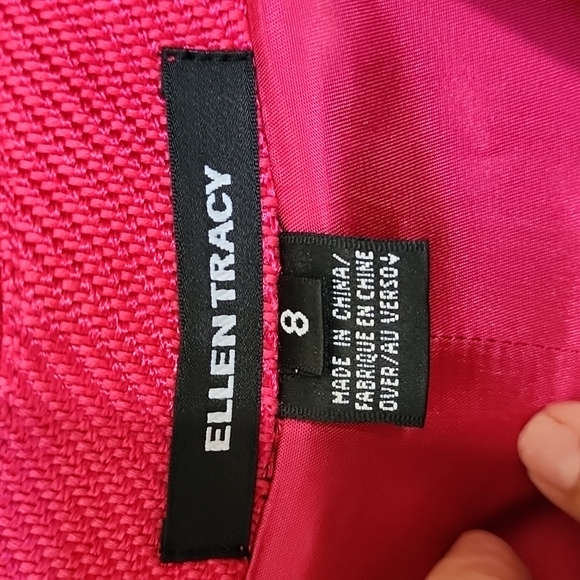 Ellen Tracy Single Button Pink Jacket Blazer Size 8 - Picture 7 of 8